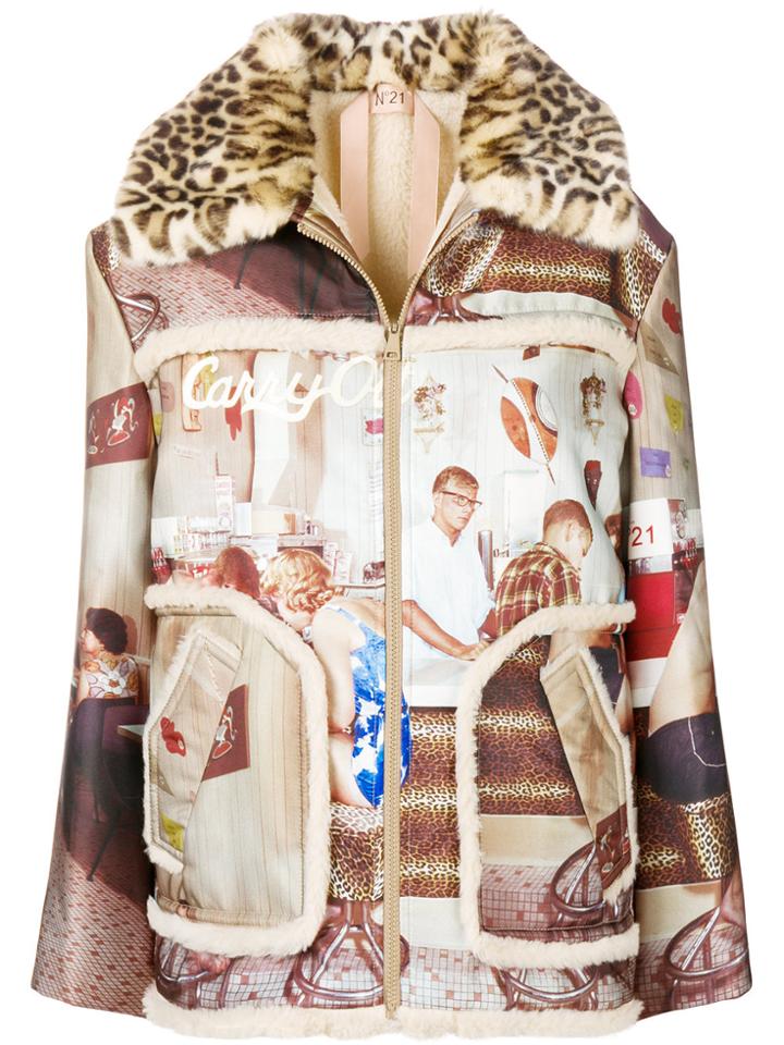No21 Printed Jacket - Brown