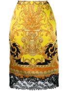Versace Baroque Print Skirt - Yellow