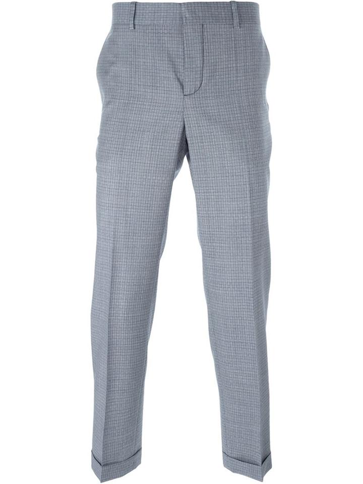 Carven Checked Front Pleat Trousers