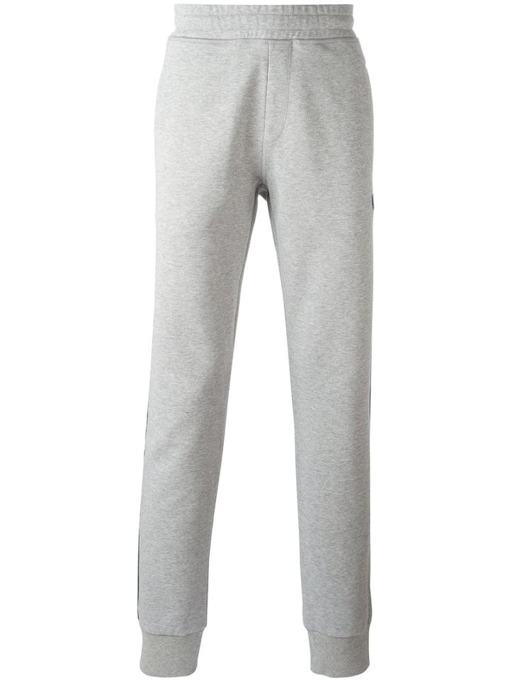 Lanvin Grosgrain Band Track Pants, Men's, Size: Small, Grey, Cotton