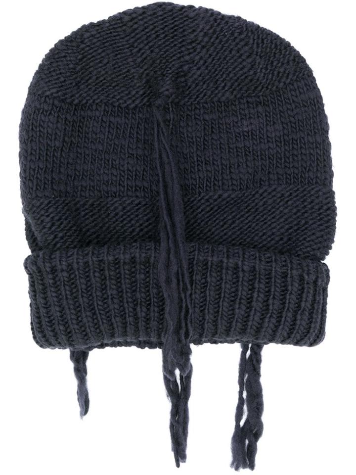 Maison Flaneur Hanging Yarn Knitted Hat - Blue