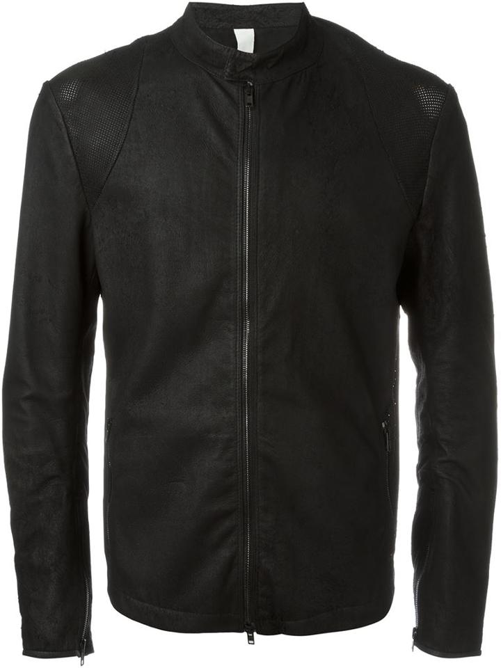 Isabel Benenato Perforated Panel Leather Jacket