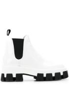 Prada Ridged Sole Ankle Boots - White