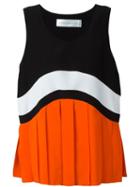 Victoria Victoria Beckham Colour Block Tank Top, Women's, Size: 8, Black, Silk