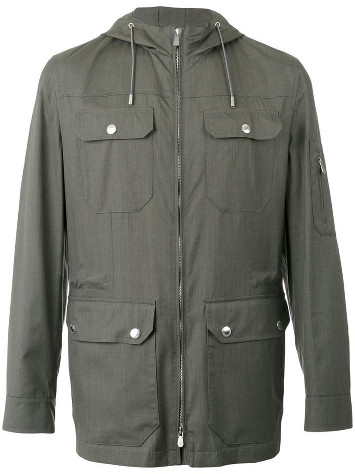 Brunello Cucinelli - Fitted Jacket - Men - Silk/cotton/wool - 50, Grey, Silk/cotton/wool