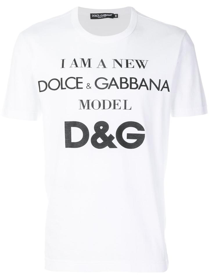 Dolce & Gabbana Slogan T-shirt - White