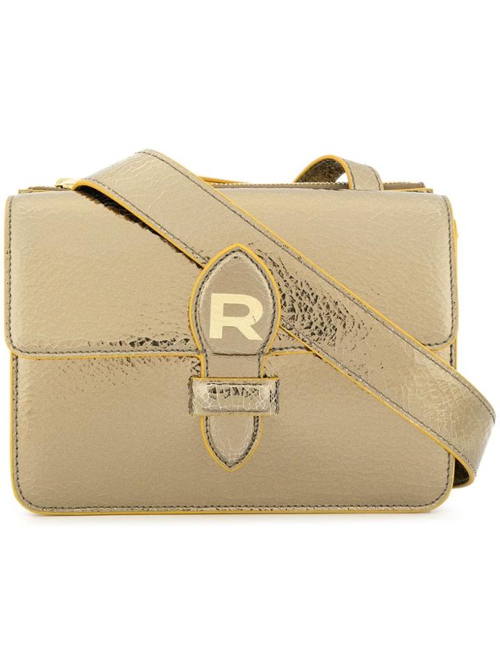 Rochas Printed Logo Crossbody Bag - Gold