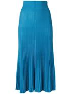 Agnona Rib Knit Godet Midi Skirt - Blue