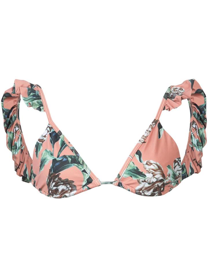 Patbo Botanica Print Ruffle Bikini Top - Nude & Neutrals