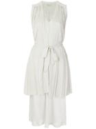 Pas De Calais Draped Belted Dress - Grey