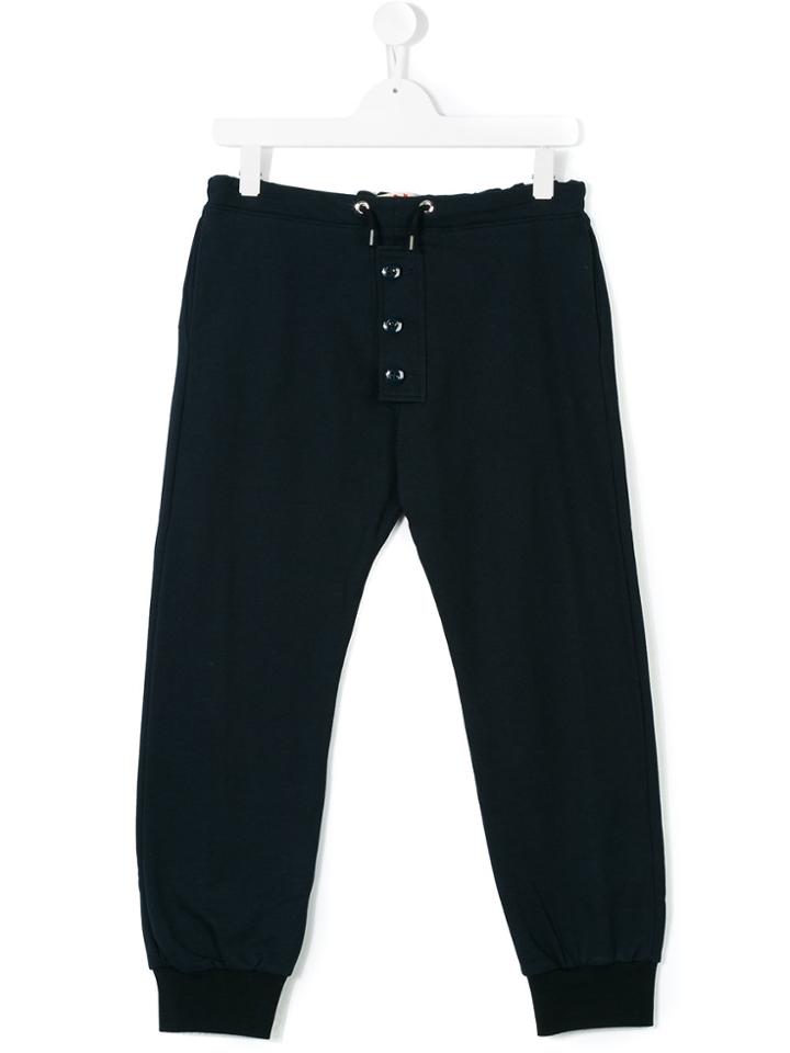 Marni Kids Button Front Track Pants - Blue