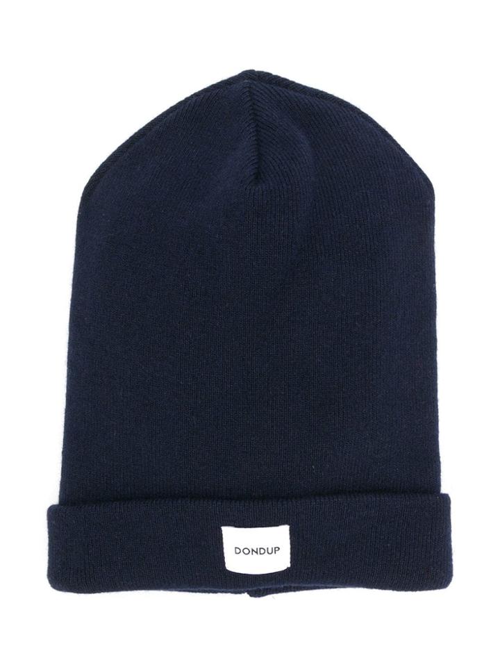 Dondup Kids Logo Patch Beanie - Blue