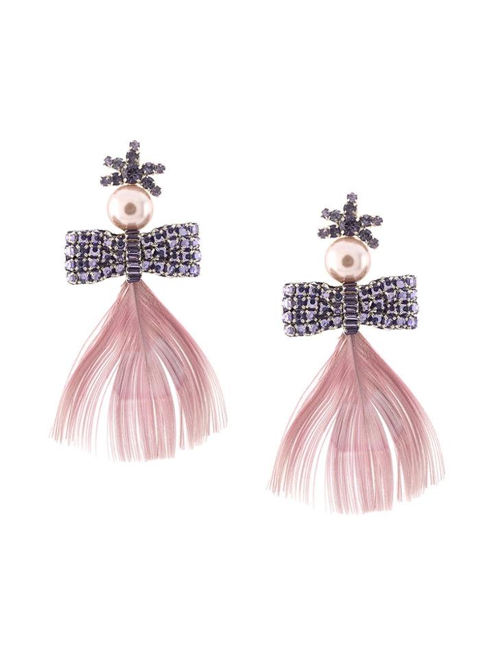 Mignonne Gavigan Lux Peacock Feather Earrings - Purple