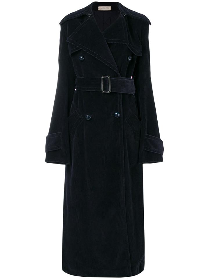 Nina Ricci Large Collared Coat - Blue