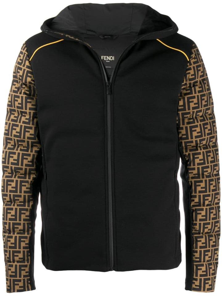 Fendi Ff-sleeve Padded Jacket - Brown