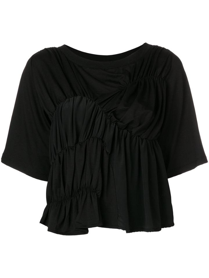 Carven Gathered Detail T-shirt - Black
