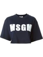 Msgm Cropped Logo T-shirt