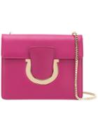 Salvatore Ferragamo Gancio Cross-body Bag, Women's, Pink/purple, Calf Leather/metal