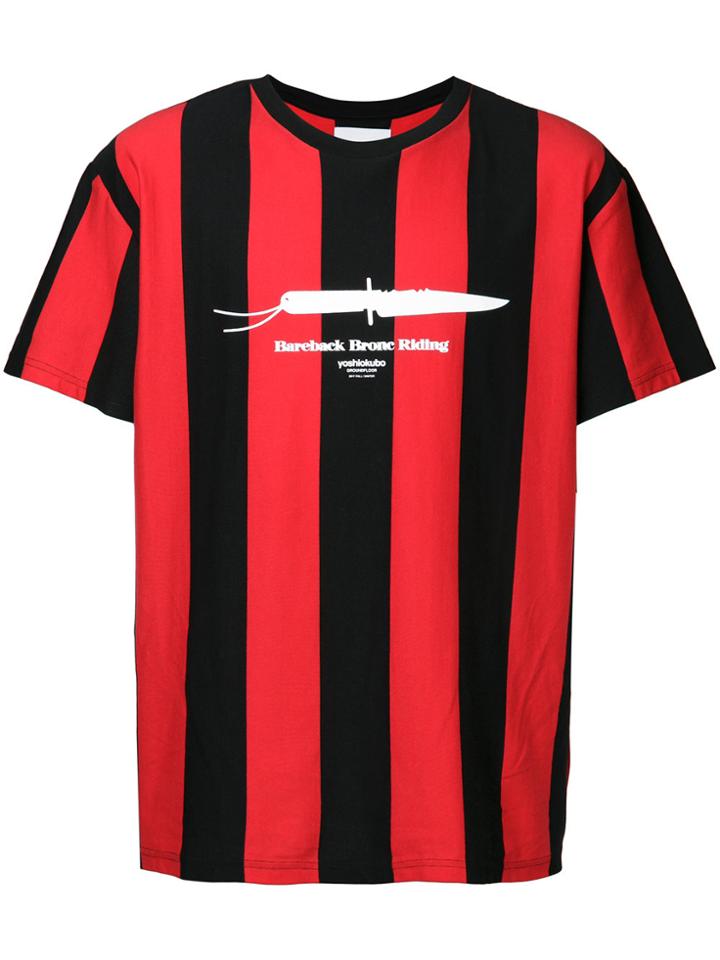 Yoshiokubo Striped Football T-shirt - Red