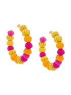 Carolina Herrera Raffia Beads Earrings - Yellow