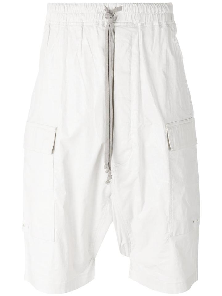 Rick Owens Drkshdw - Drop Crotch Track Shorts - Men - Cotton - M, White, Cotton