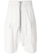 Rick Owens Drkshdw - Drop Crotch Track Shorts - Men - Cotton - M, White, Cotton
