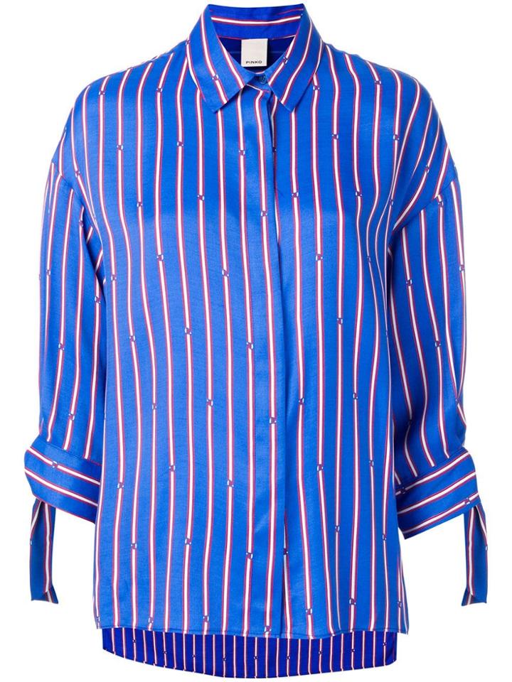 Pinko Striped Oversized Shirt - Blue