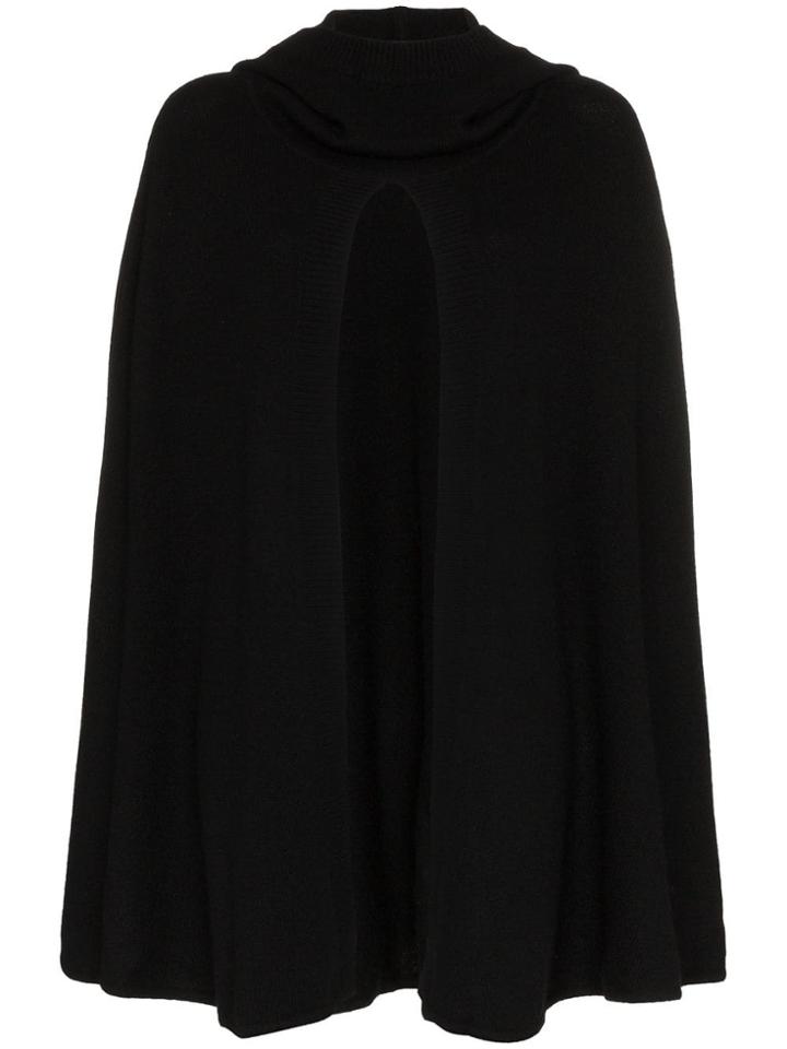 Le Kasha Madison Hooded Cashmere Cape - Black
