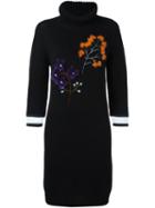 Fendi Mink Fur Embellished Dress, Women's, Size: 42, Black, Cotton/mink Fur/polyamide/cashmere