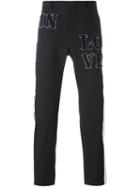 Dolce & Gabbana Patch Detail Trousers, Men's, Size: 50, Black, Cotton/polyester/spandex/elastane/wool