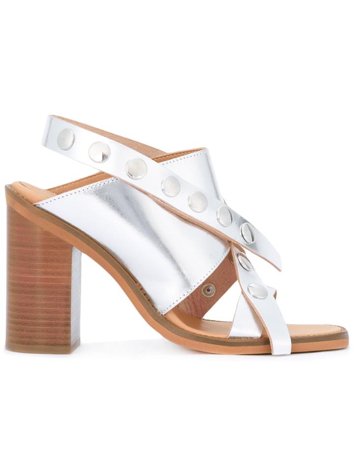Mm6 Maison Margiela Criss Cross Sandals - Metallic