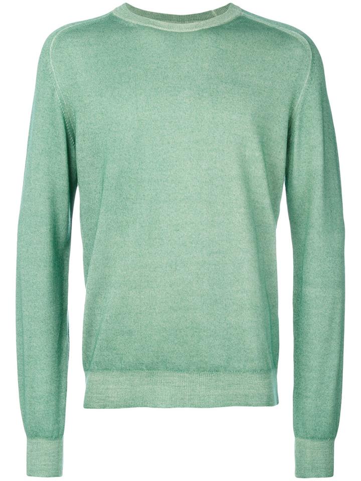 Etro - Ribbed Round Neck Jumper - Men - Wool - S, Green, Wool