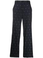 Gucci Gg Striped Straight-leg Trousers - Blue