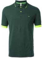 Sun 68 Small Sleeve And Collar Detail 'righe Fluo' Polo Shirt