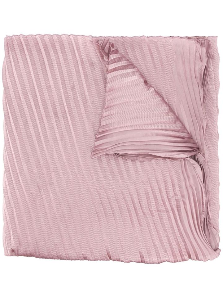 Emporio Armani Satin Finish Pleated Scarf - Pink