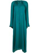 Voz Long-sleeve Flared Dress - Green