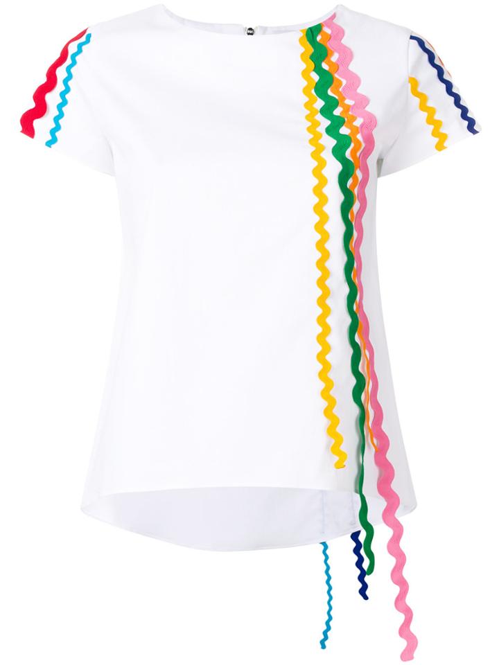 Mira Mikati Wave Ribbon Scuba Top - White
