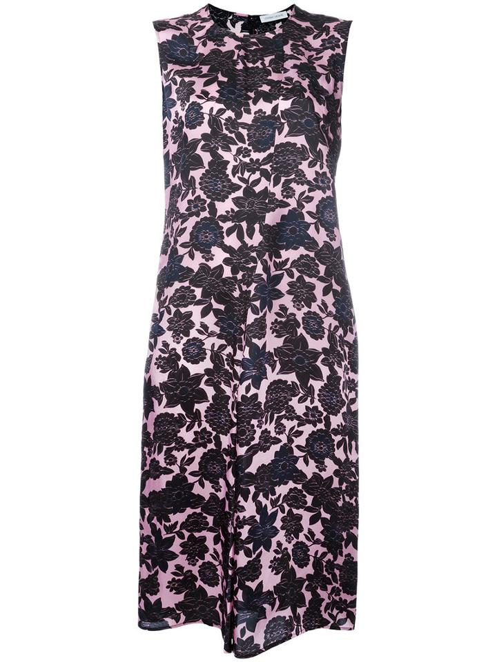 Christian Wijnants - Floral-print Satin Dress - Women - Cupro/viscose - 38, Pink/purple, Cupro/viscose