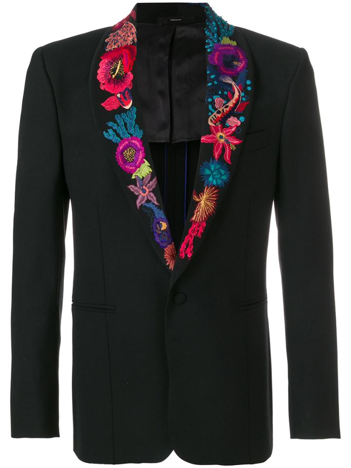 Paul Smith Embroidered Lapel Blazer - Black
