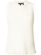Theory - Tassel Trim Sweater Vest - Women - Cotton/polyamide - M, Nude/neutrals, Cotton/polyamide