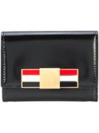 Thom Browne Card Holder With Red, White And Blue Enamel Metal Bow