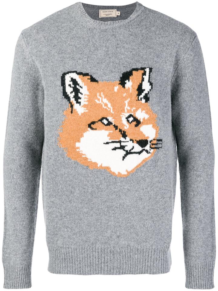 Maison Kitsuné Fox Intarsia Jumper - Grey