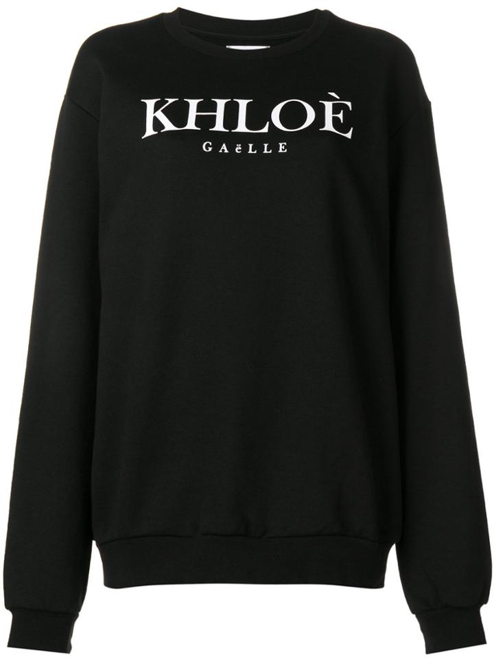 Gaelle Bonheur Logo Patch Sweatshirt - Black