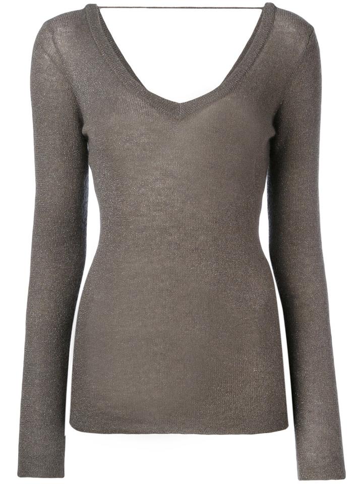 Brunello Cucinelli - Wide Neck Jumper - Women - Polyamide/polyester/cupro/wool - S, Grey, Polyamide/polyester/cupro/wool