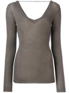 Brunello Cucinelli - Wide Neck Jumper - Women - Polyamide/polyester/cupro/wool - S, Grey, Polyamide/polyester/cupro/wool