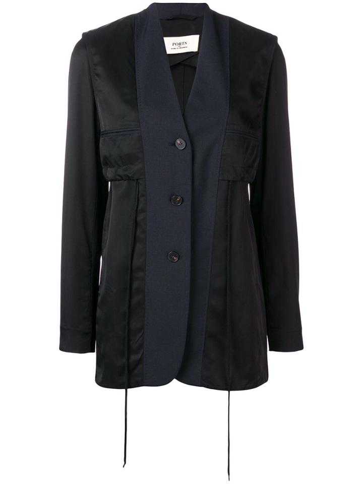 Ports 1961 Tailored Panelled Blazer - Black
