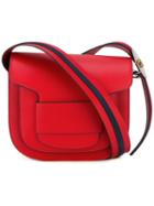 Tory Burch - Striped Strap Shoulder Bag - Women - Leather - One Size, Red, Leather