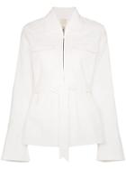 Usisi Emilie Zip-up Tie Waist Jacket - White