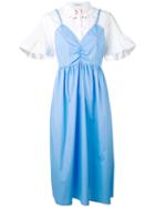 Vivetta - Layered-effect Shirt Dress - Women - Cotton - 42, Blue, Cotton