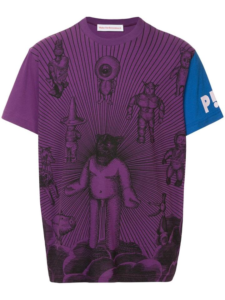 Walter Van Beirendonck Sun & Moon T-shirt - Pink & Purple